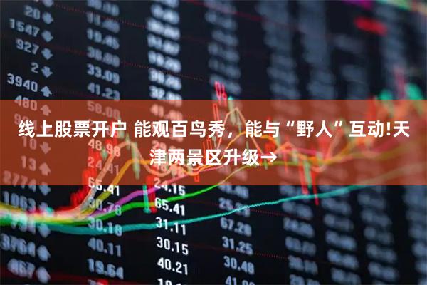 线上股票开户 能观百鸟秀，能与“野人”互动!天津两景区升级→